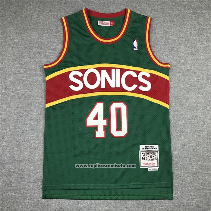 Camiseta Seattle SuperSonics Shawn Kemp #40 Mitchell & Ness 1994-95 Verde